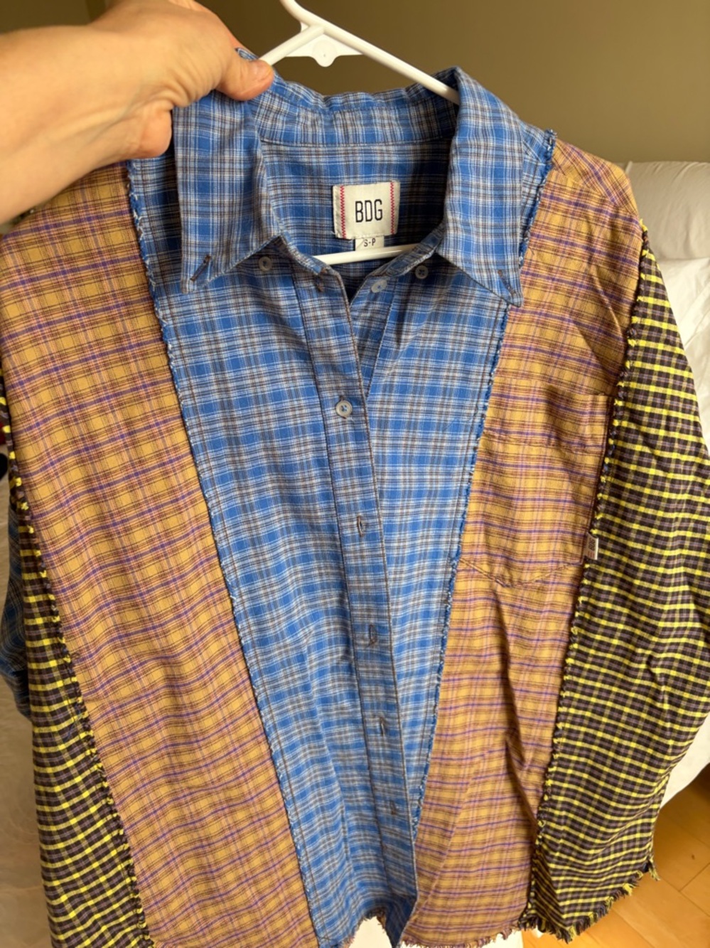 BDG Blue and Brown Plaid Shirt